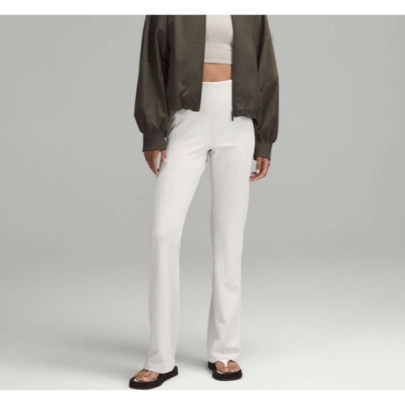 lululemon athletica Pants - Lululemon Women's Ribbed Softstreme Flared Pant Stretch Size 4 Bone LW5GVK Yoga